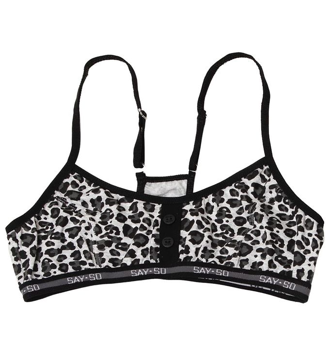 Say-So Top - Gråmeleret m. Leopard