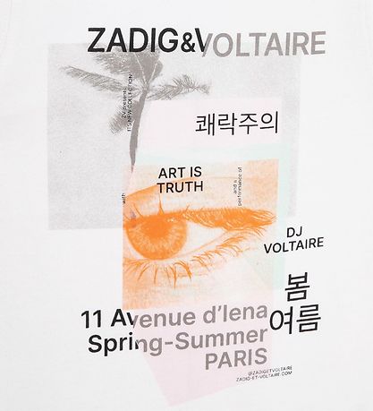 Zadig & Voltaire Tanktop - Hvid m. Fotoprint Zadig & Voltaire Tanktop - Hvid m. Fotoprint