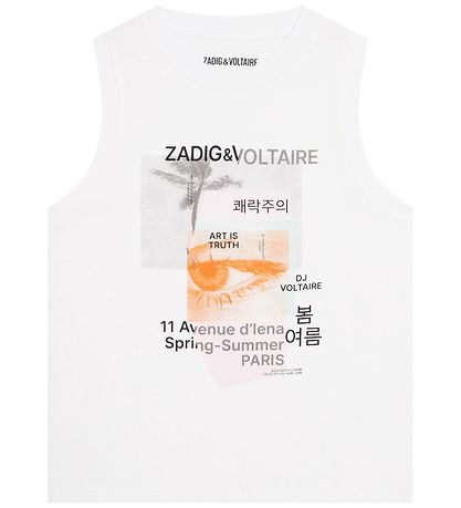 Zadig & Voltaire Tanktop - Hvid m. Fotoprint Zadig & Voltaire Tanktop - Hvid m. Fotoprint