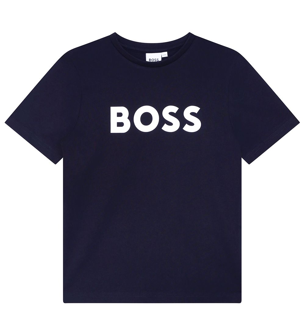 BOSS T-Shirt - Navy m. Wit - BOSS - 6 jaar (116) - T-Shirts