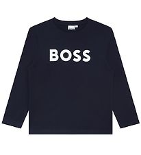 BOSS Bluse - Navy m. Hvid BOSS Bluse - Navy m. Hvid