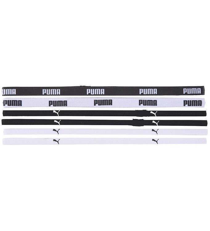 Puma Pandebånd - 6-pak - Hvid/Sort