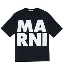 Marni T-Shirt - Sort m. Hvid Marni T-Shirt - Sort m. Hvid