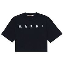 Marni T-Shirt - Cropped - Sort m. Pailletter Marni T-Shirt - Cropped - Sort m. Pailletter