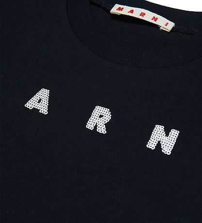 Marni T-Shirt - Cropped - Sort m. Pailletter Marni T-Shirt - Cropped - Sort m. Pailletter