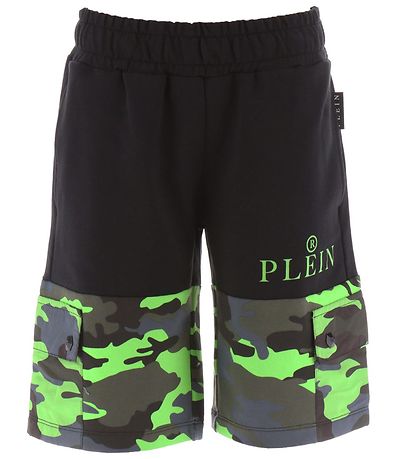 Philipp Plein Sweatshorts - Sort/Grøn Camouflage Philipp Plein Sweatshorts - Sort/Grøn Camouflage