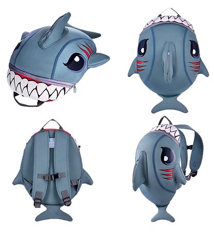 Crazy Safety Børnehavetaske - Shark - Grå
