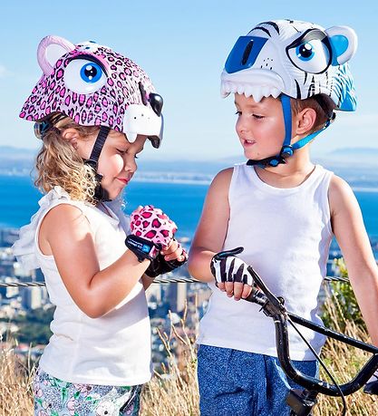 Crazy Safety Cykelhjelm m. Lys - Leopard - Pink Crazy Safety Cykelhjelm m. Lys - Leopard - Pink