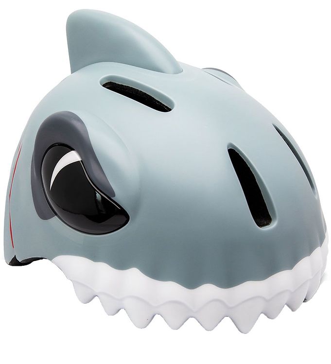 Crazy Safety Cykelhjelm m. Lys - Shark - Grå