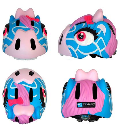Crazy Safety Bicycle Helmet w. Light - Giraffe - Blue