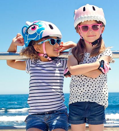 Crazy Safety Bicycle Helmet w. Light - Giraffe - Blue