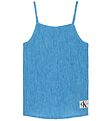 Calvin Klein Tanktop - Crinkle Strap - Blue Crush Calvin Klein Tanktop - Crinkle Strap - Blue Crush