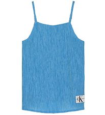 Calvin Klein Tanktop - Crinkle Strap - Blue Crush Calvin Klein Tanktop - Crinkle Strap - Blue Crush