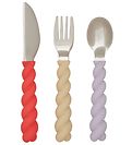 OYOY Cutlery - Silicone - 3 Parts - Mellow Cutlery - Lavender/Va