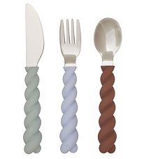 OYOY Bestik - Silikone - 3 dele - Mellow Cutlery - Pale Mint/Cho OYOY Bestik - Silikone - 3 dele - Mellow Cutlery - Pale Mint/Cho