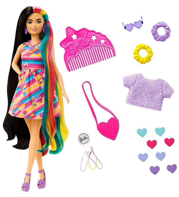 Barbie Totally Hair Dukke med Hjertetema Legesæt - 3+år