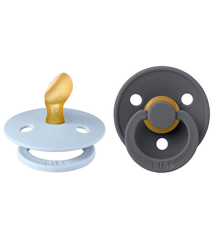 BIBS Colour Sutter - 2-pak - Str. 2 - Anatomisk - Iron/Baby Blue BIBS Colour Sutter - 2-pak - Str. 2 - Anatomisk - Iron/Baby Blue