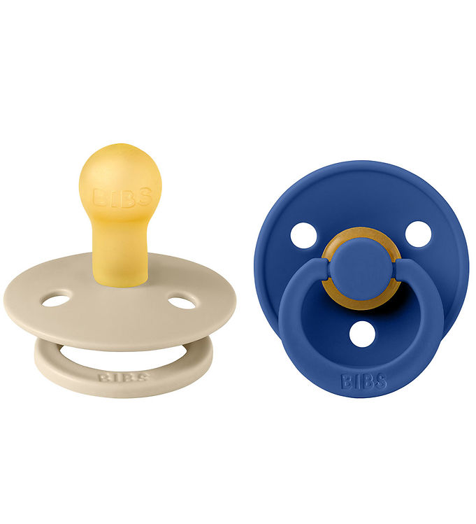BIBS Colour Sutter - 2-pak - Str. 1 - Rund - Vanilla/Cornflower billede