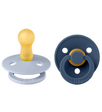 BIBS Colour Sutter - 2-pak - Str. 2 - Rund - Dusty Blue/Steel Bl BIBS Colour Sutter - 2-pak - Str. 2 - Rund - Dusty Blue/Steel Bl