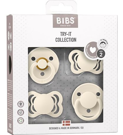 BIBS Schnuller - Try-It-Kollektion - 4er-Pack - Gr. 2 - Ivory