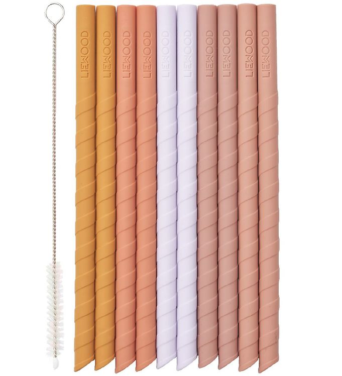 Liewood Sugerør - Silikone - 10 stk - Timoti - Yellow Mellow Mul