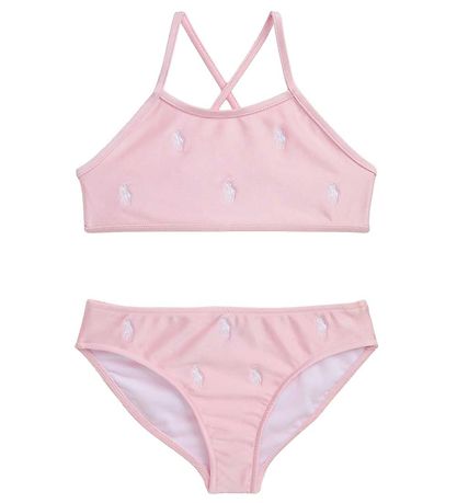 Polo Ralph Lauren Bikini - Watch Hill - Rosa/Hvid m. Logoer Polo Ralph Lauren Bikini - Watch Hill - Rosa/Hvid m. Logoer