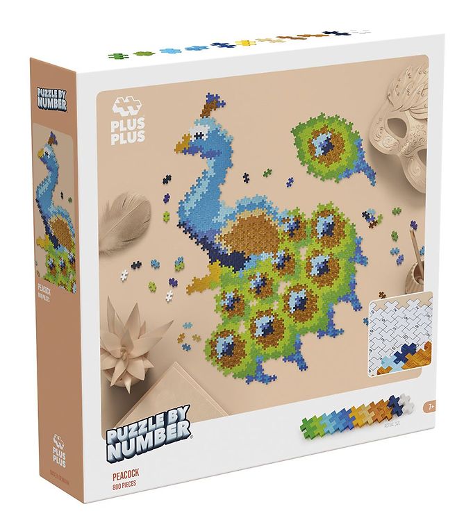 Plus-Plus - Puzzle By Number Peacock 800pcs - (3931) Blok
