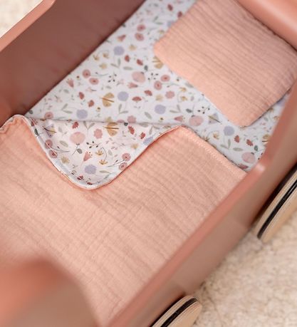 Little Dutch Dukkevogn - Træ - Lyserød