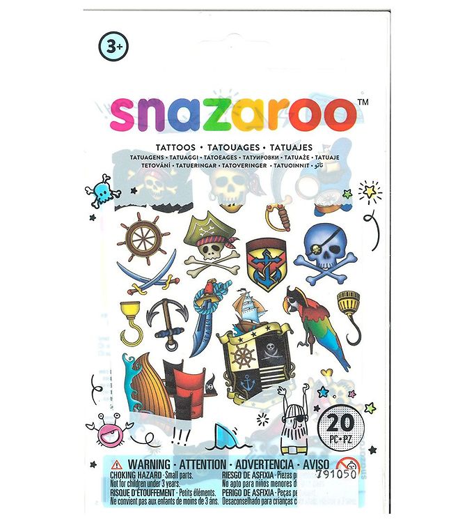 Snazaroo Tatoveringer - 20 Stk. - Pirat billede