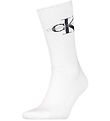 Calvin Klein Strømper - Rib - Hvid m. Logo Calvin Klein Strømper - Rib - Hvid m. Logo