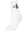 Calvin Klein Strømper - Rib - Hvid m. Logo Calvin Klein Strømper - Rib - Hvid m. Logo