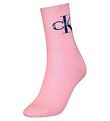 Calvin Klein Strømper - Rib - Pink m. Logo