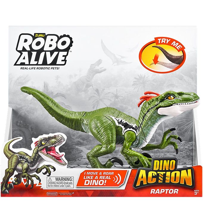Robo Alive Dino Action S1 Raptor Dinosaurfigur med Lyd og Bevægelsee - 3+år