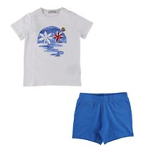 Moncler T-shirt/Shorts - Blå/Hvid m. Print Moncler T-shirt/Shorts - Blå/Hvid m. Print