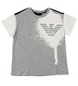 Emporio Armani T-shirt - Gråmeleret/Navy m. Hvid