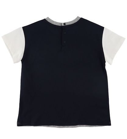 Emporio Armani T-shirt - Gråmeleret/Navy m. Hvid Emporio Armani T-shirt - Gråmeleret/Navy m. Hvid