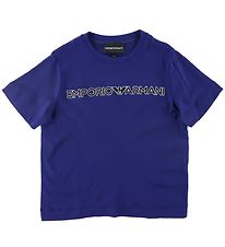 Emporio Armani T-shirt - Blu Faro m. Sort Emporio Armani T-shirt - Blu Faro m. Sort