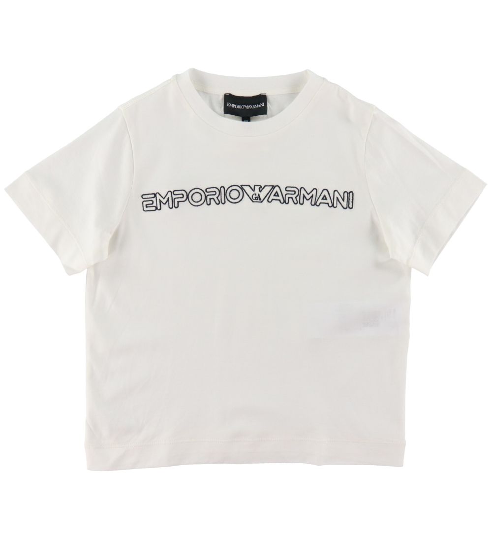 Emporio Armani T-Shirt - Weiß m. Strickerei - Emporio Armani - 6 Jahre (116) - T-Shirts