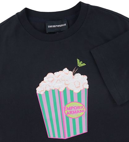 Emporio Armani T-shirt - Navy m. Popcorn Emporio Armani T-shirt - Navy m. Popcorn