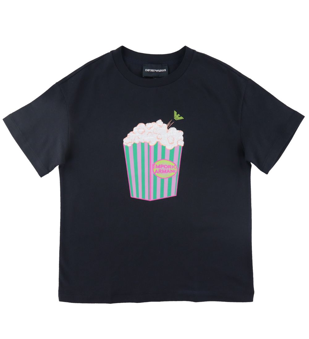 Emporio Armani T-Shirt - Navy m. Popcorn - Emporio Armani - 6 Jahre (116) - T-Shirts