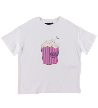 Emporio Armani T-shirt - Hvid m. Popcorn Emporio Armani T-shirt - Hvid m. Popcorn