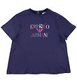 Emporio Armani T-shirt - Blu Mora m. Print Emporio Armani T-shirt - Blu Mora m. Print