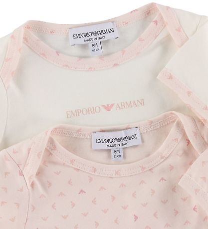 Emporio Armani Bodysuits s/s - 2-Pack - Aquile Pink/White Emporio Armani Bodysuits s/s - 2-Pack - Aquile Pink/White