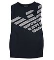 Emporio Armani Sweatkjole - Navy m. Hvid Emporio Armani Sweatkjole - Navy m. Hvid