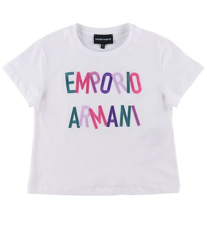 Emporio Armani T-shirt - Hvid m. Broderi Emporio Armani T-shirt - Hvid m. Broderi