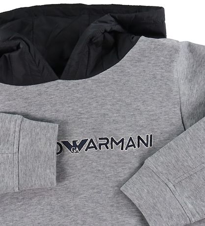 Emporio Armani Hættetrøje - Gråmeleret m. Navy Emporio Armani Hættetrøje - Gråmeleret m. Navy