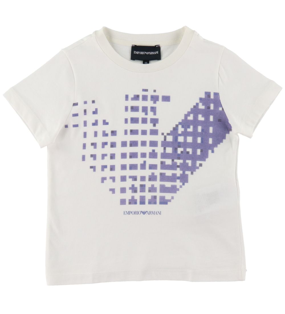 Emporio Armani T-Shirt - Weiß m. Lila - Emporio Armani - 4 Jahre (104) - T-Shirts