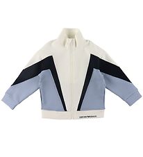 Emporio Armani Cardigan - Offwhite/Blå Emporio Armani Cardigan - Offwhite/Blå