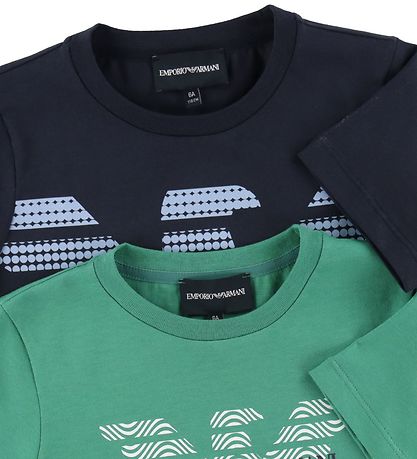 Emporio Armani T-shirts - 2-pak - Grøn/Navy m. Logo Emporio Armani T-shirts - 2-pak - Grøn/Navy m. Logo