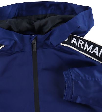 Emporio Armani Sommerjakke - Blå/Navy m. Logostribe Emporio Armani Sommerjakke - Blå/Navy m. Logostribe